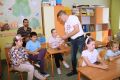Spotkanie kolonistów z kolejarzem i strażnikami ochrony kolei