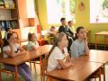 Spotkanie kolonistów z kolejarzem i strażnikami ochrony kolei