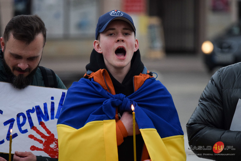 Społeczność mniejszości ukraińskiej w Jaśle wspomina dzień agresji rosyjskiej na Ukrainę