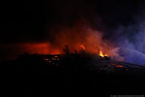 Pożar kościoła z Bączala Dolnego w skansenie w Sanoku